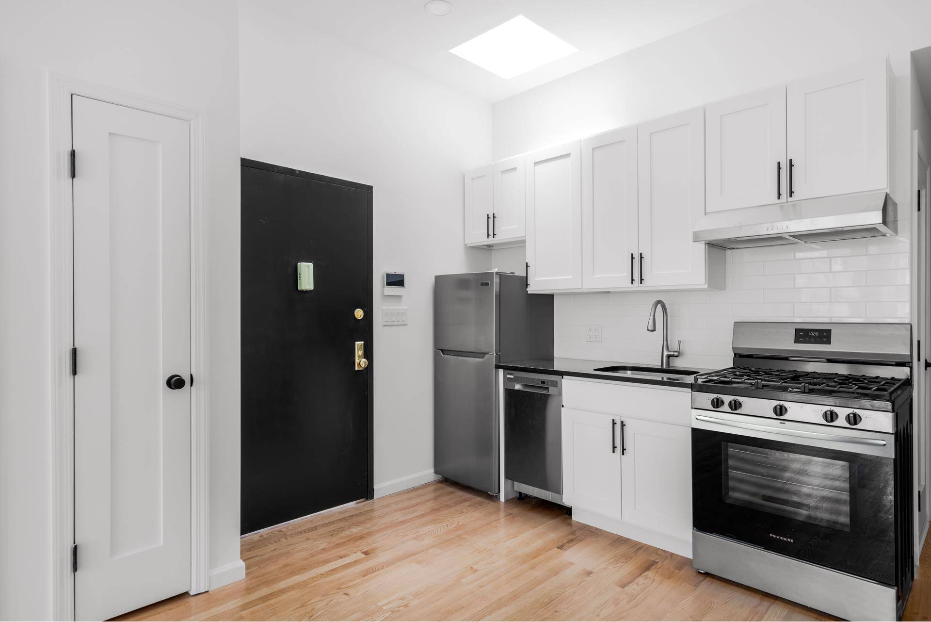 Brand new penthouse full floor three bed one bath apartment.