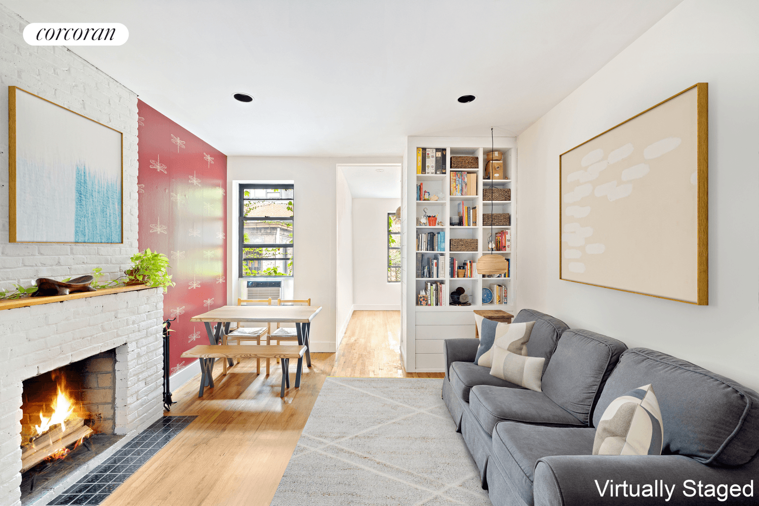 Welcome to 521 Dean St, Unit 5, a second floor, 2 bedroom, 1 full bath and 1 half bath, Co op in Prospect Heights.