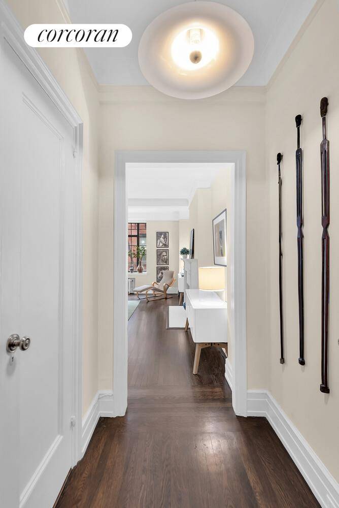 Pied a terres are welcome in this elegant, renovated oversized 1 bedroom gem approximately 900 sqft, the perfect blend of classic details and modern sophistication in a centrally located pre ...
