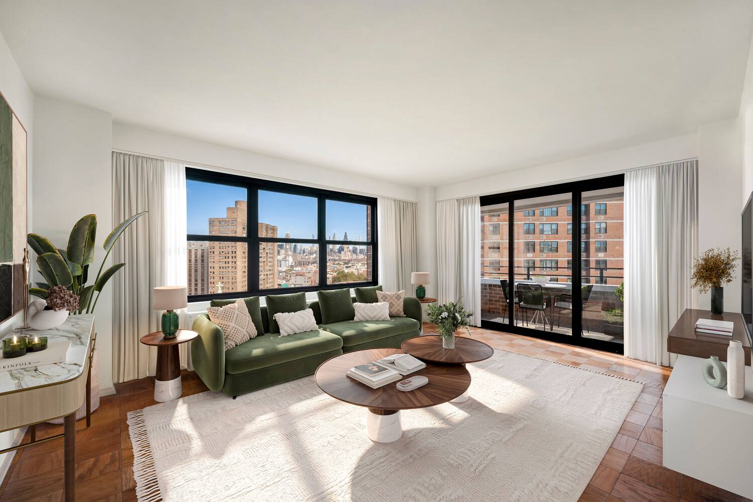 Perched on the 13th floor, this bright corner apartment captures sweeping Midtown views, including the Empire State Building.