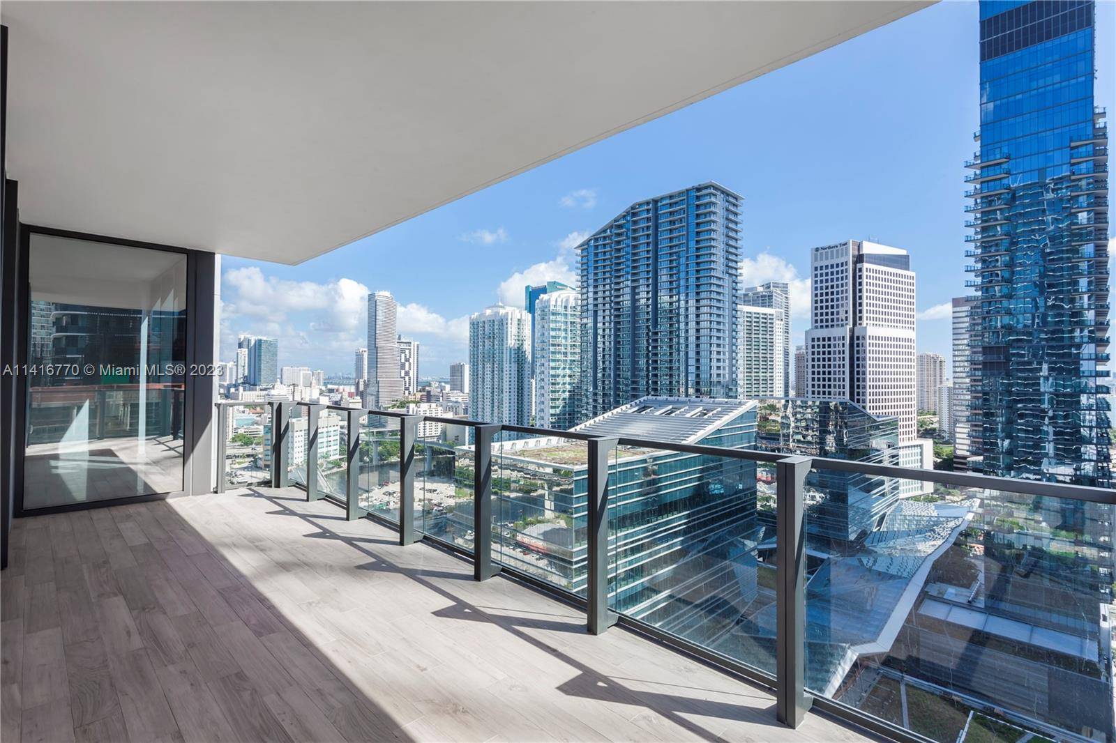 Enjoy Panoramic skyline views from this South East corner apartment at Rise Brickell City Center.
