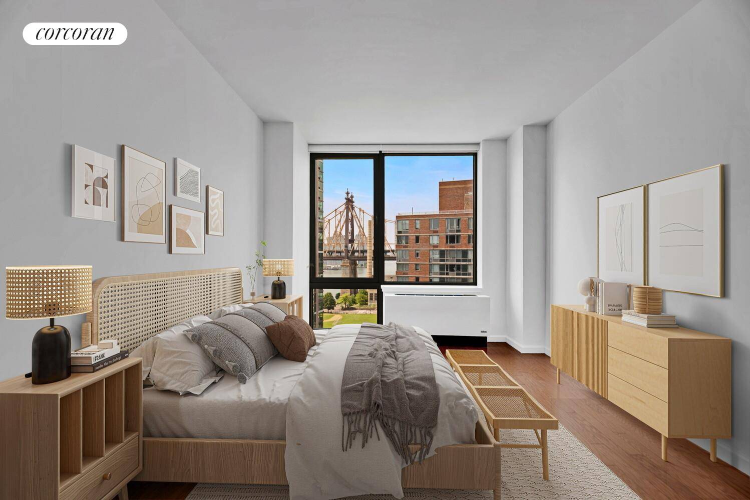 Spacious 1 Bedroom Condo with Iconic Views of Manhattan, the Ed Koch Bridge amp ; the East River Riverwalk Place Roosevelt Island Residence 16A offers 737 square feet of thoughtfully ...