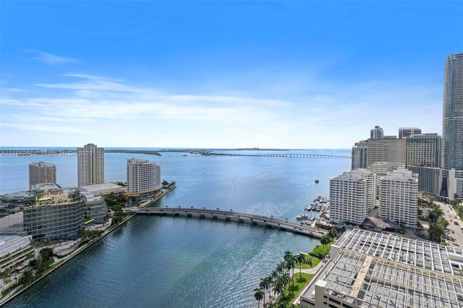 Breathtaking views of Biscayne Bay beyond from the 30th floor at the Icon Brickell Tower II.