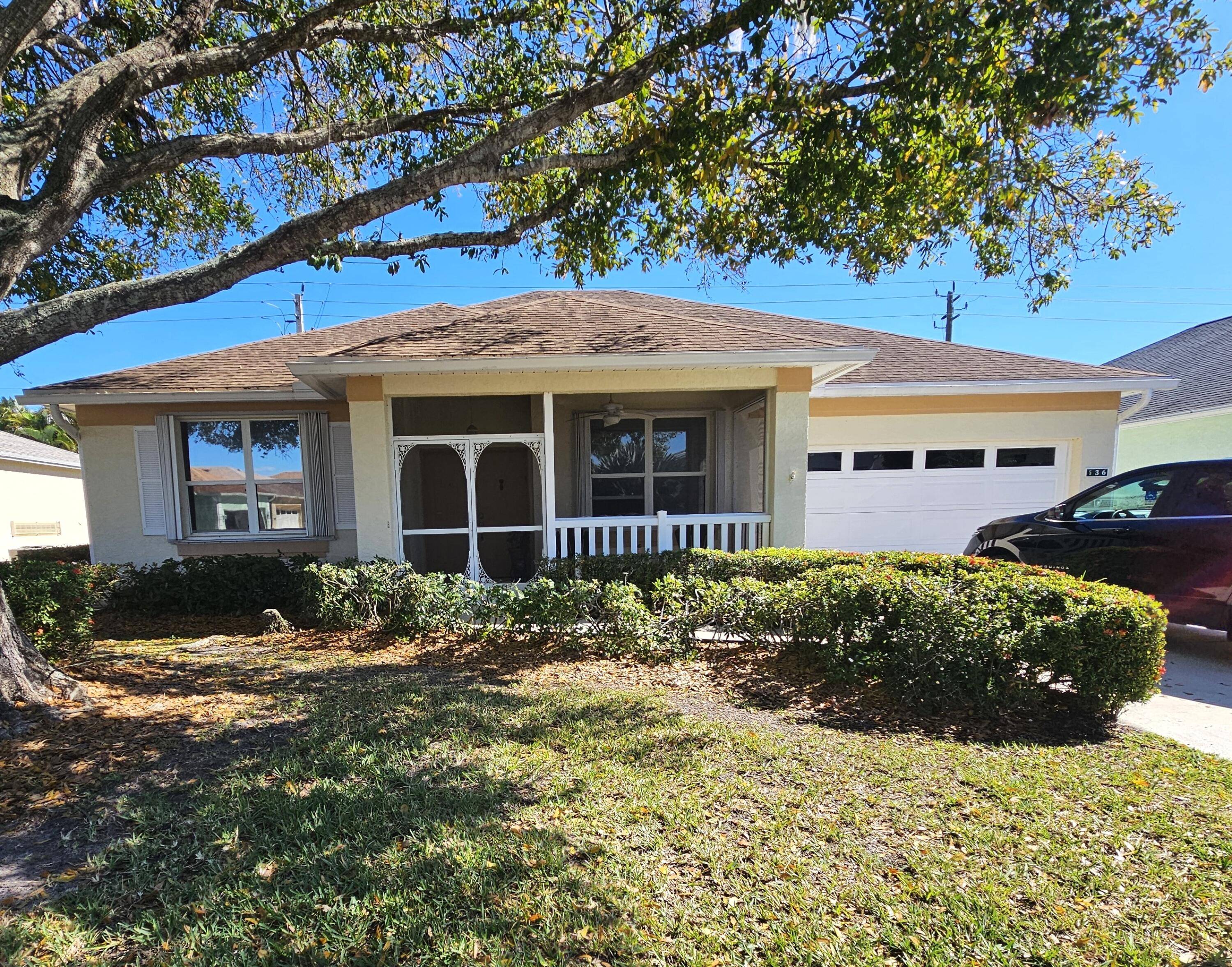 One of few homes with 2 car garage and SOLAR ELECTRIC Owned NOT leased, Active community 55, Walk in tub in master bath, Freshly painted interior, Large Florida room adding ...