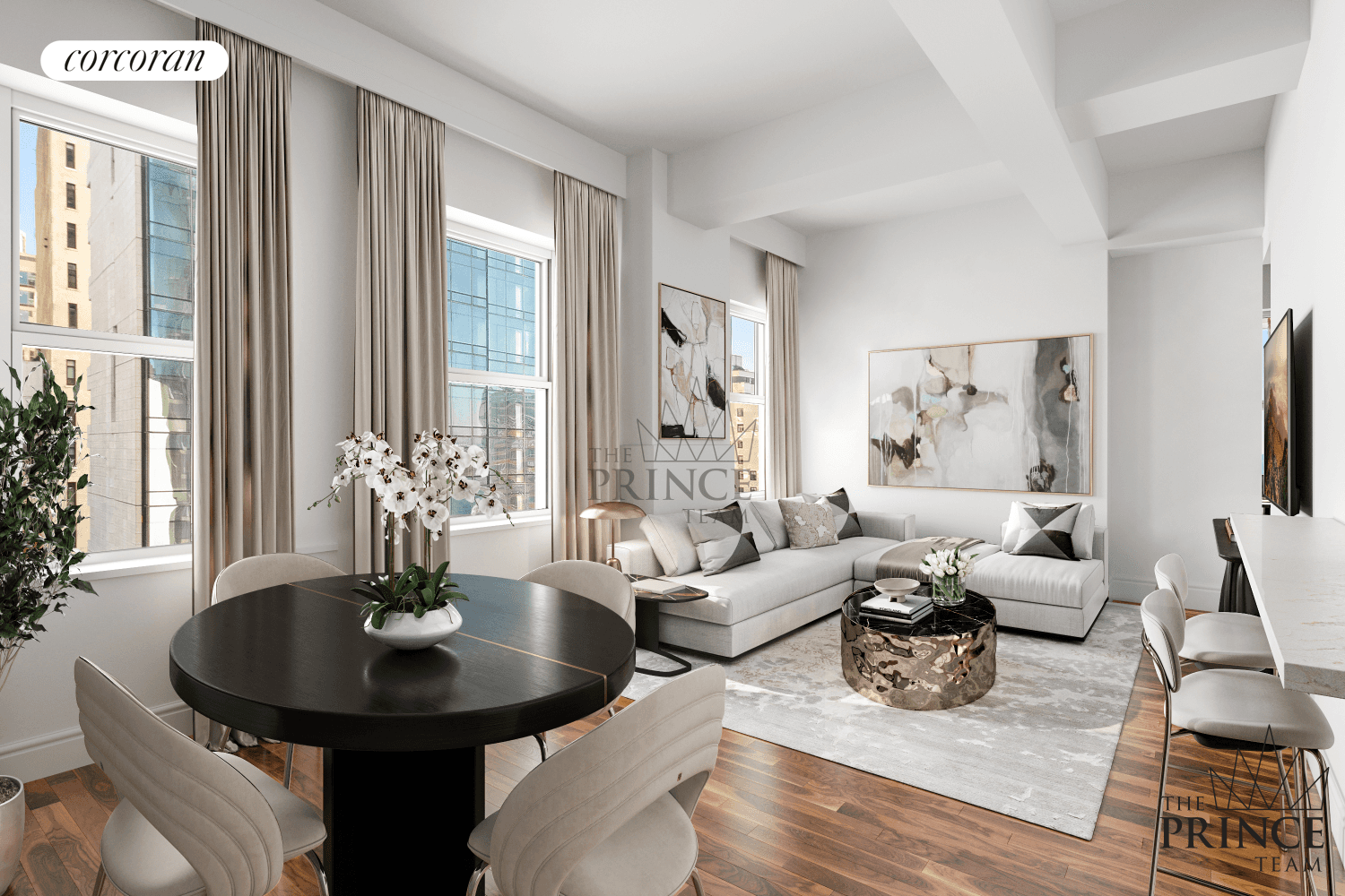 Light filled loft like space with high, beamed ceilings and architecturally detailed masonry walls, this corner apartment with eastern and southern exposures offers the best of two worlds Art Deco ...