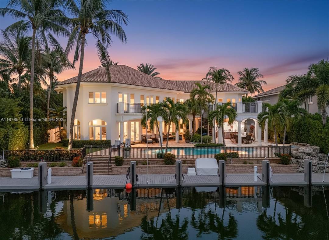 A Mediterranean inspired masterpiece, this waterfront estate marries timeless architectural grandeur with modern sophistication along 87 feet of deep water frontage.