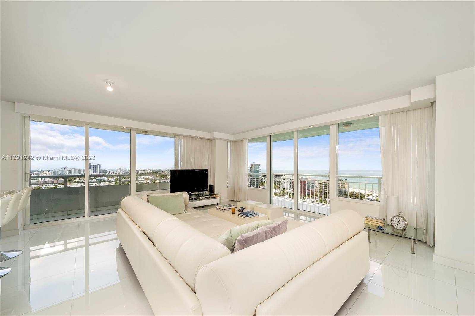 Turn Key high end modern renovated high floor corner residence with breathtaking ocean and city views from the best location and neighborhood in Miami Beach ; South of Fifth.
