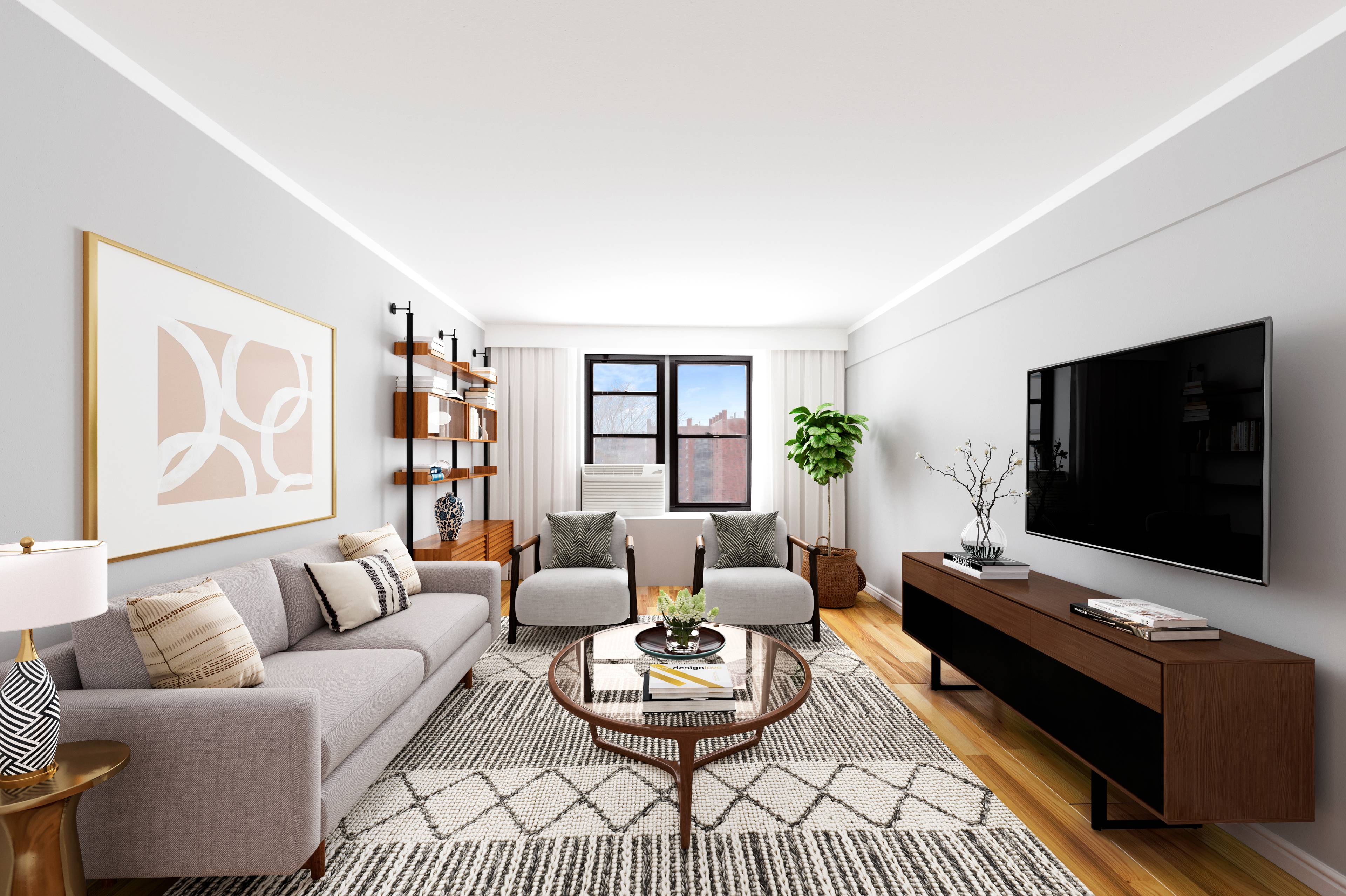 Expansive, light bathed Bay Ridge Co op in a gorgeous mid century building.