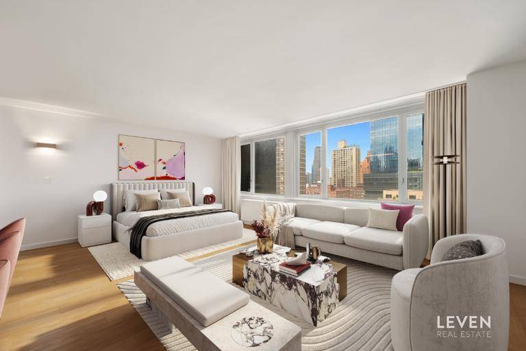 Sophisticated Studio LivingApartment 26D at 322 West 57th Street is a refined studio in the prestigious Sheffield Condominium, offering an ideal blend of luxury, comfort, and practicality.