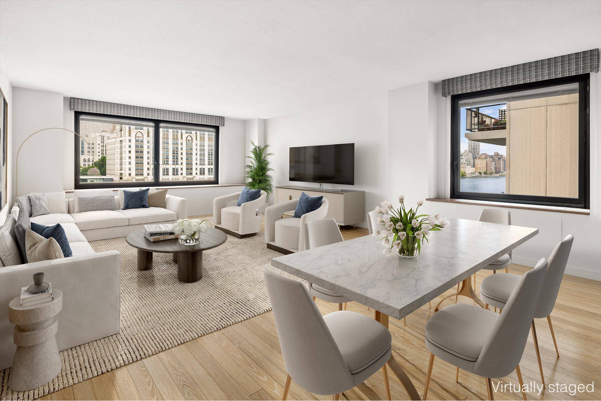 Welcome to Apartment 622 at Rivercross, a gem in one of the most coveted buildings on Roosevelt Island.