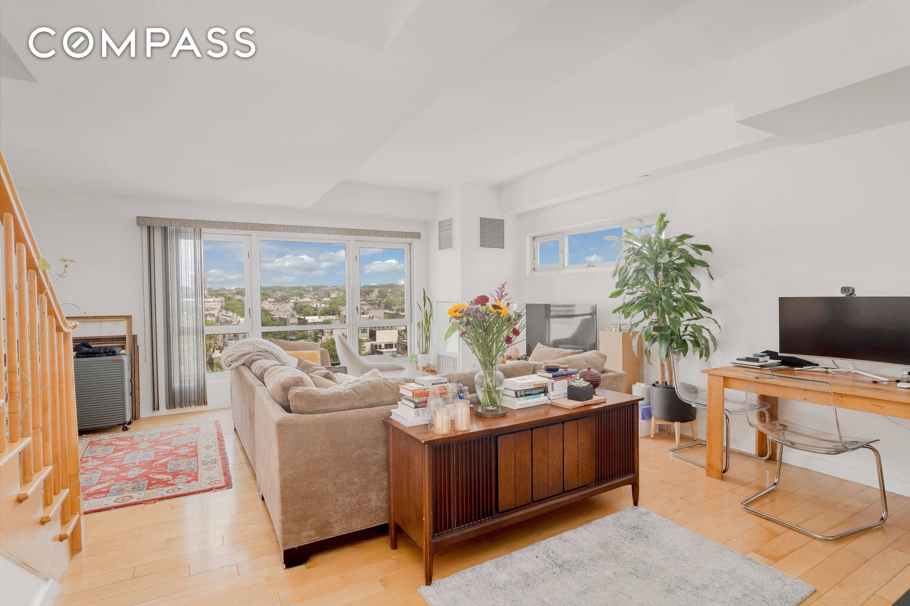 Penthouse 11A at 560 Carroll Street is a light filled, thoughtfully designed duplex offering two bedrooms, two and a half baths, and a rare sense of privacy and space.
