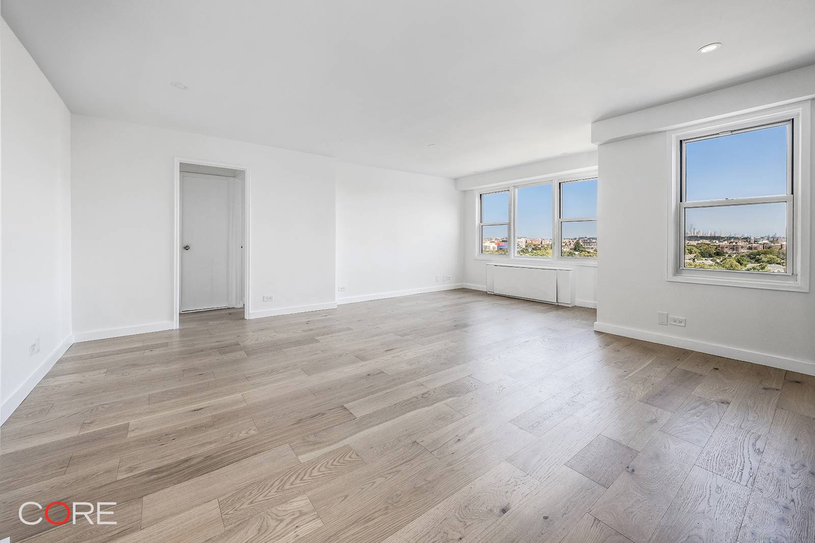 Brand new triple mint penthouse with sunsets and Manhattan skyline views in a full service co op.