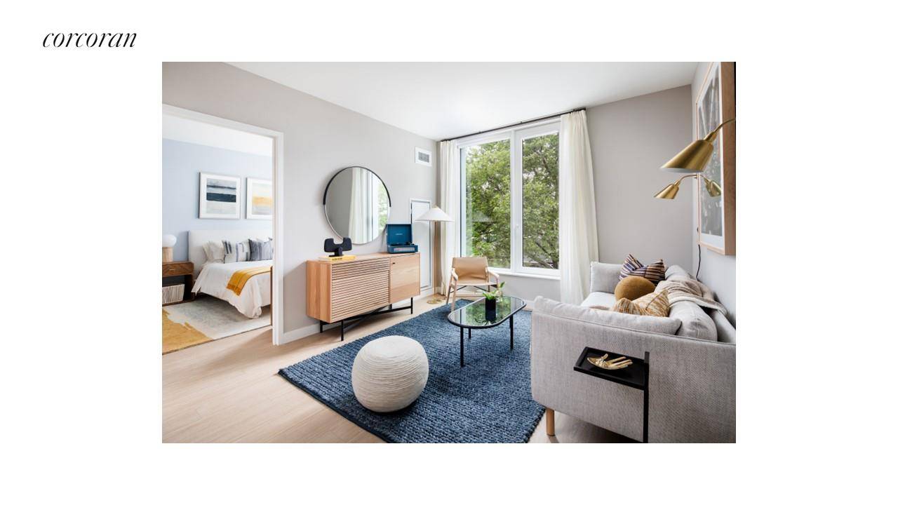 North facing Two Bedroom overlooking Astoria West's fully landscaped courtyard and magnificent green roof.
