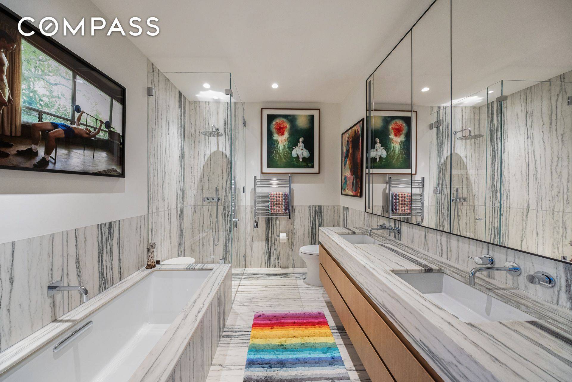 The perfect elevation for a home facing a park This generously proportioned almost brand new split two bedroom, two and a half bathroom residence features soaring 11 foot ceilings and ...