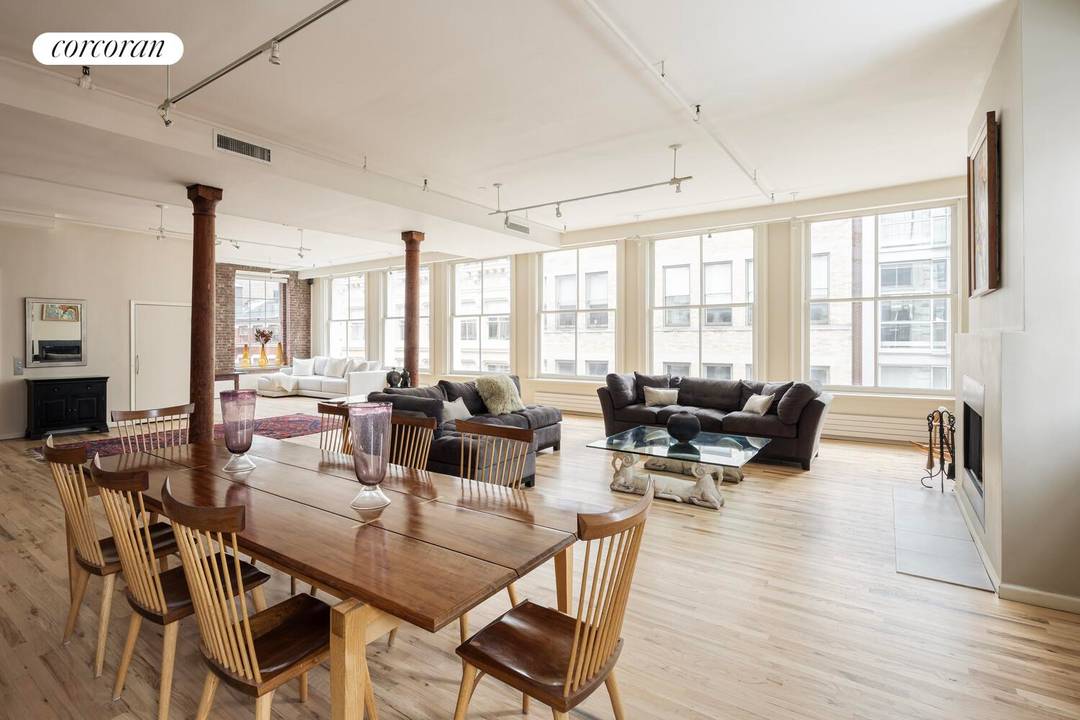 Perched atop one of SoHo's most coveted cast iron condominium buildings, this extraordinary full floor, 5th floor loft at 47 Mercer Street is a rare offering that combines historic character, ...