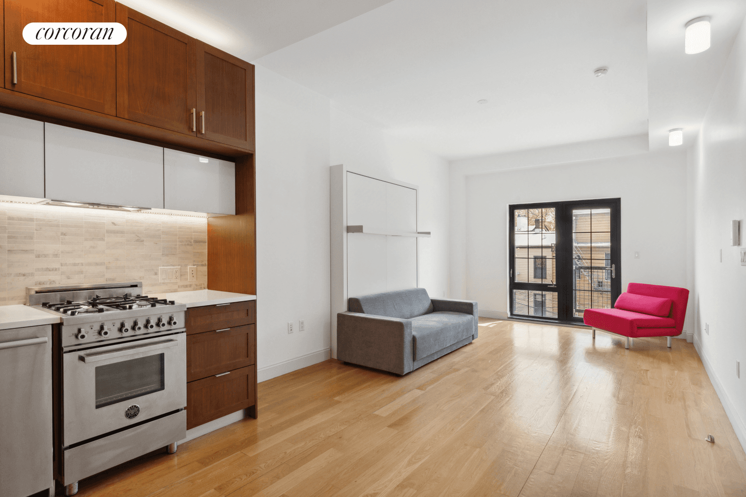 SOUTH FACING STUDIO WITH LARGE BALCONY AND STORAGE UNITStainless steel appliances, in unit W D, central AC, large closets and abundant cabinet space.