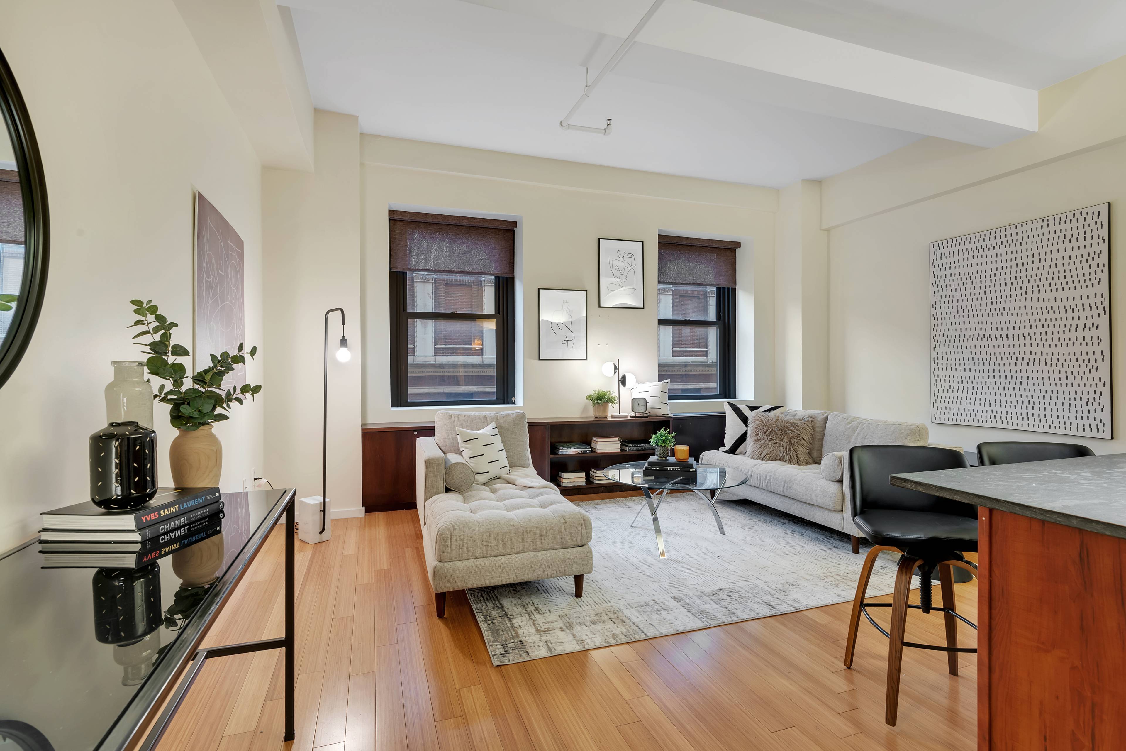 Apt 8G is a happy bright and west facing unit with the extra large kitchen for entertaining.