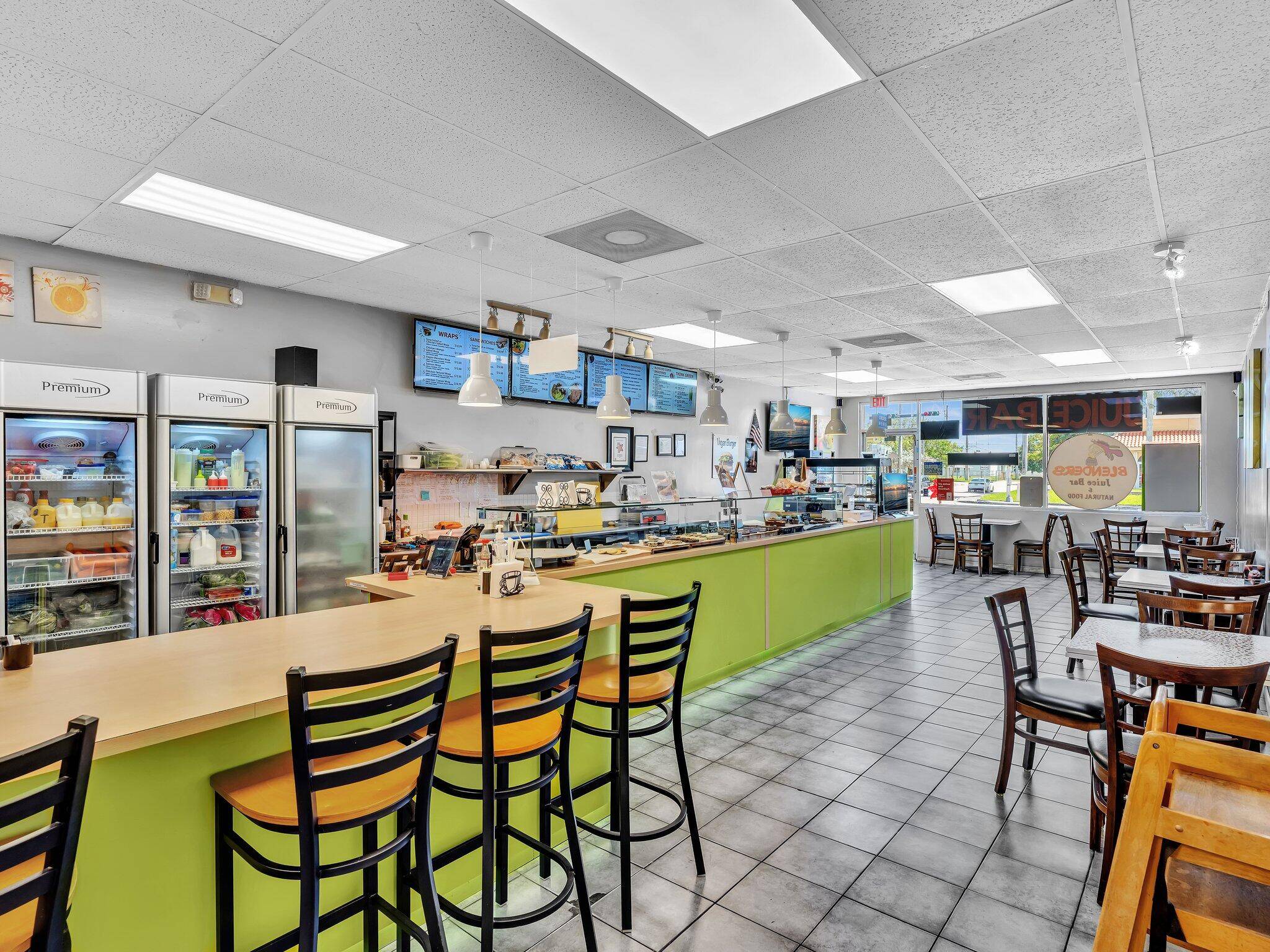 This Well Established, Income Producing Juice Bar Located right on busy high traffic Hallandale Beach BLVD.