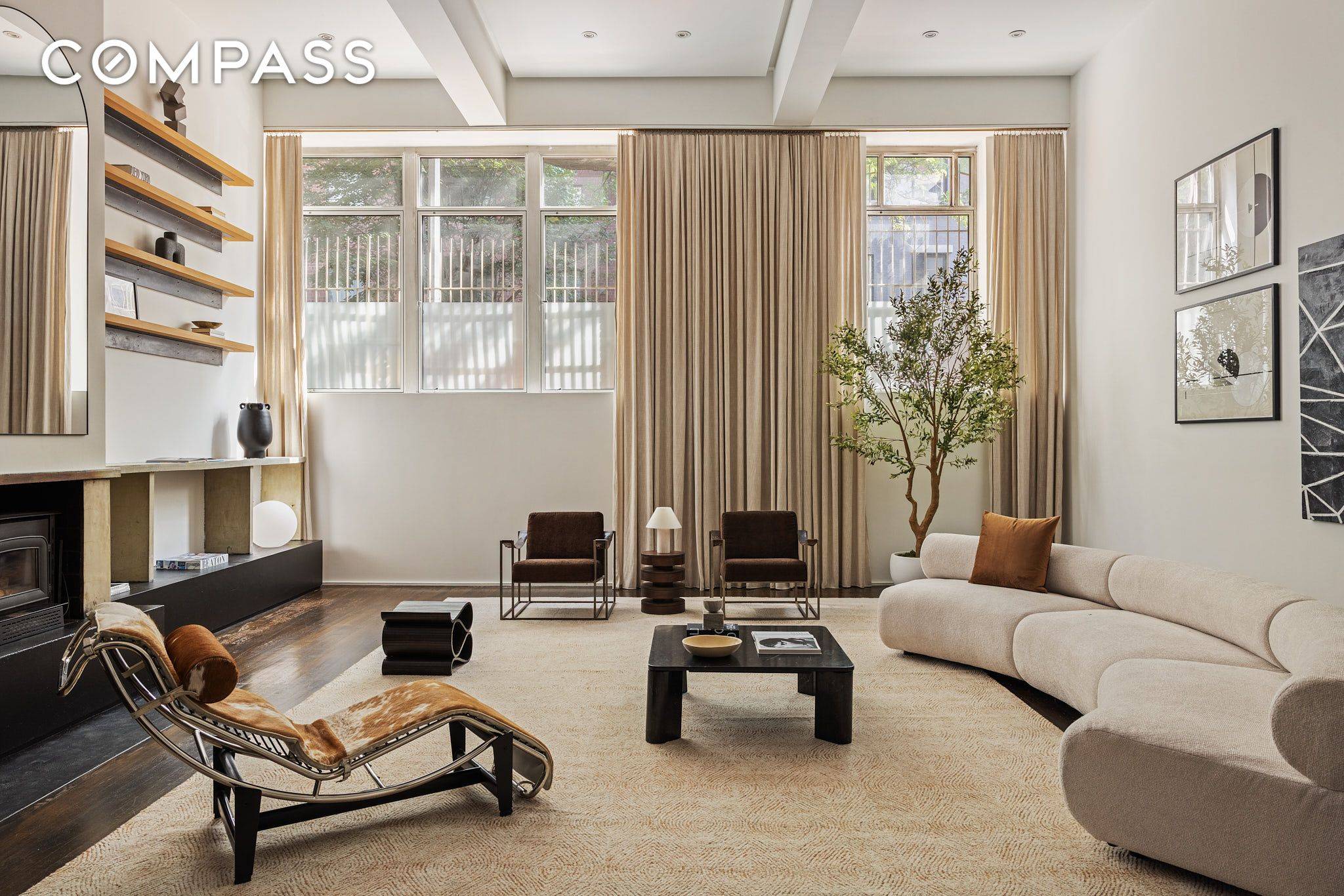 This sprawling West Village duplex co op masterfully fuses industrial scale with serene Japanese inspired design to both ground and elevate the classic New York City loft experience.