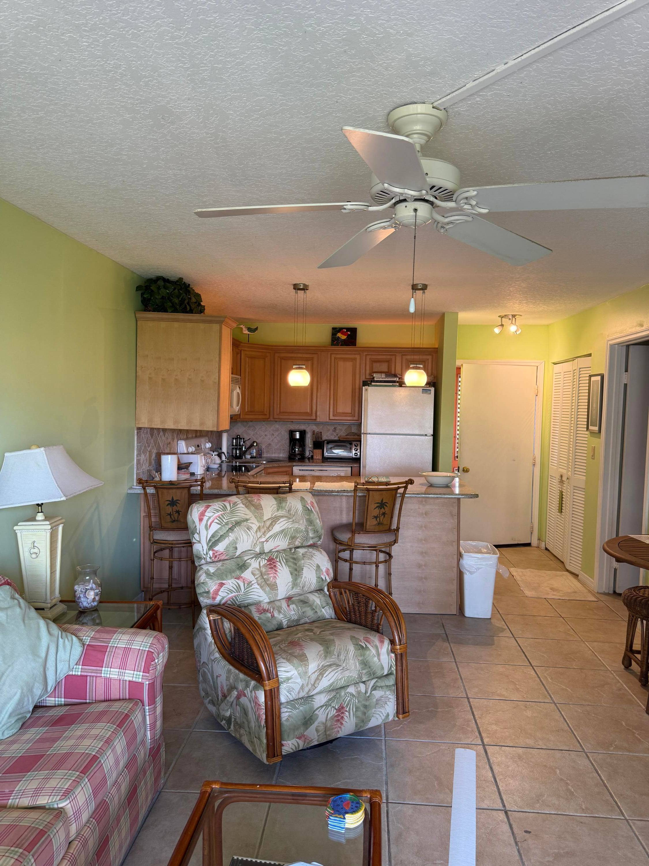 First floor furnished corner unit with lots of privacy.