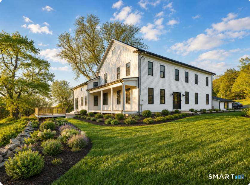 Exceptional Renovated Farmhouse with Expansive Living Unforgettable Views Bordering the 70 Acre Naromi Land Trust.