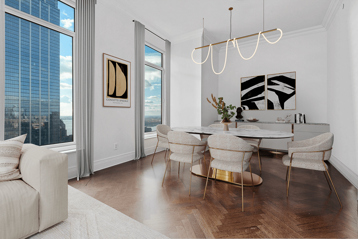 Perched in the coveted southeast corner of this iconic tower, Residence 52C is a truly extraordinary two bedroom sanctuary, offering breathtaking 270 degree panoramic views of the city skyline and ...