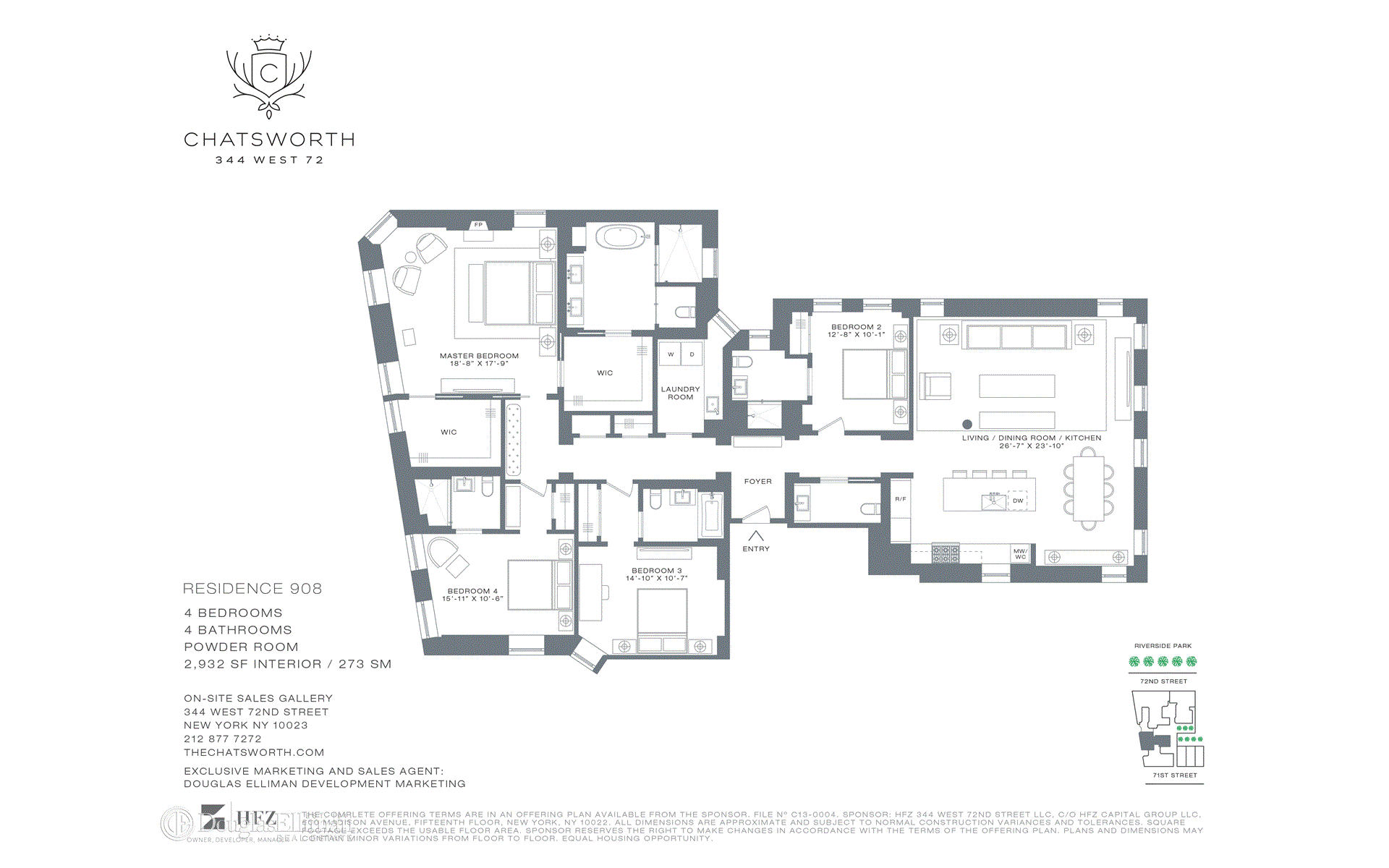 Virtual and In Person Appointments Now AvailableThis four bedroom, four and a half bathroom residence features exposures to the North, South, East and West, in the Upper West Side's most ...