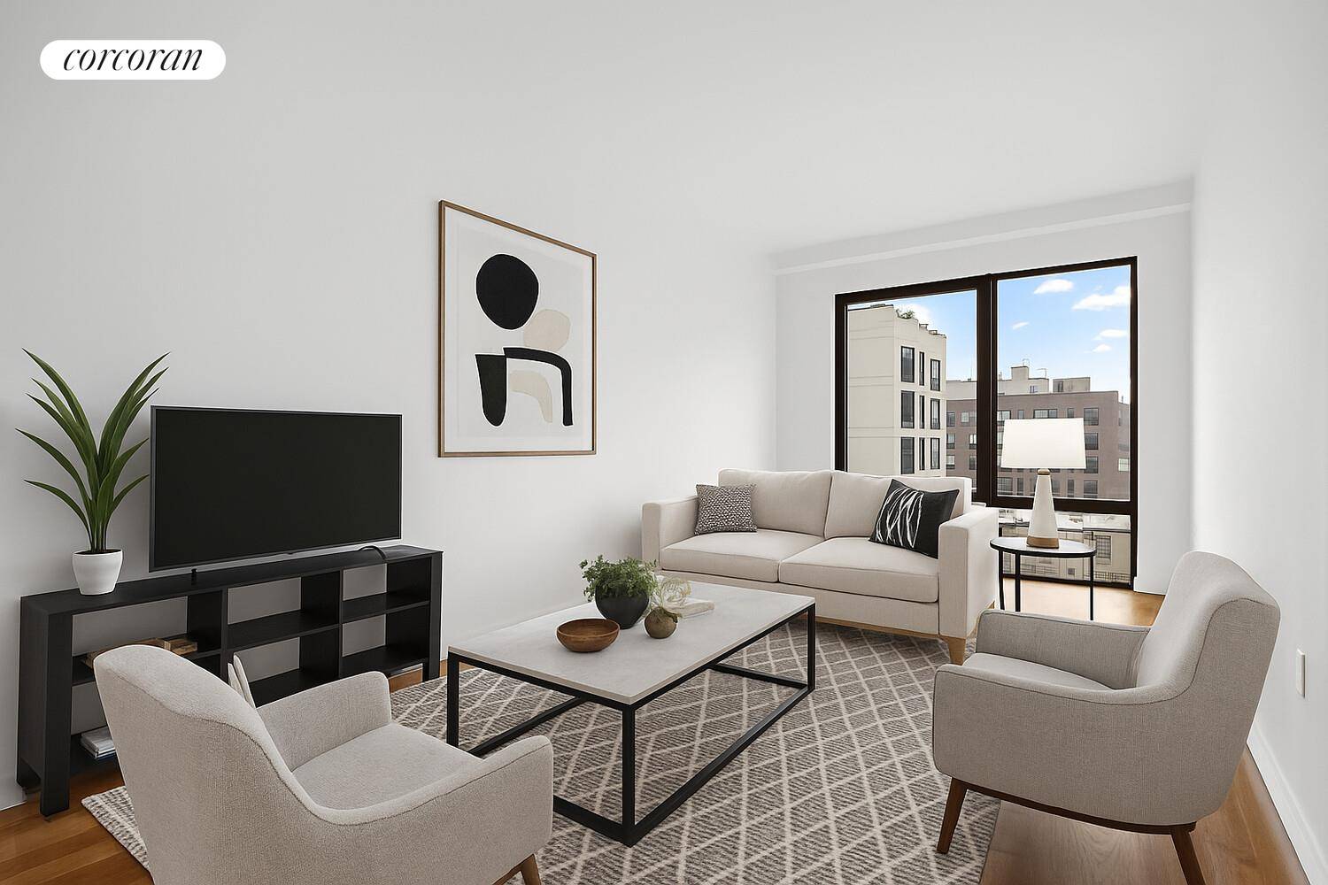 This extra spacious home features a large living space, plus floor to ceiling windows allowing for open views and great sunlight.