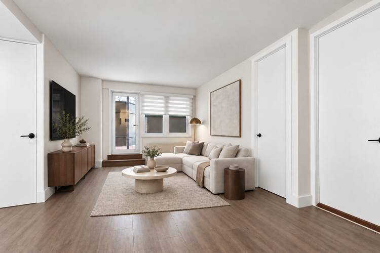 Fully renovated 1BR 1BA with private outdoor space, available for a November 1 lease start.