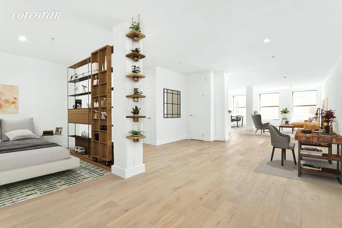 No Fee 1100sf Authentic Live Work Loft Renovated, authentic loft living plan.