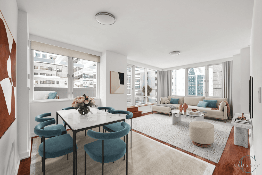 ALL SHOWINGS AND OPEN HOUSES ARE BY APPOINTMENT ONLY Relax on your private spectacular 35' north facing terrace from 12D, a spacious one bedroom condominium with bright city views !