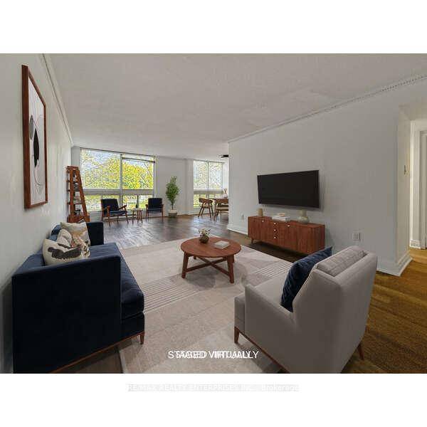 Welcome to this beautifully renovated expansive 1 1 suite offering 1, 093 SF of contemporary comfort in one of North York's most desirable addresses.