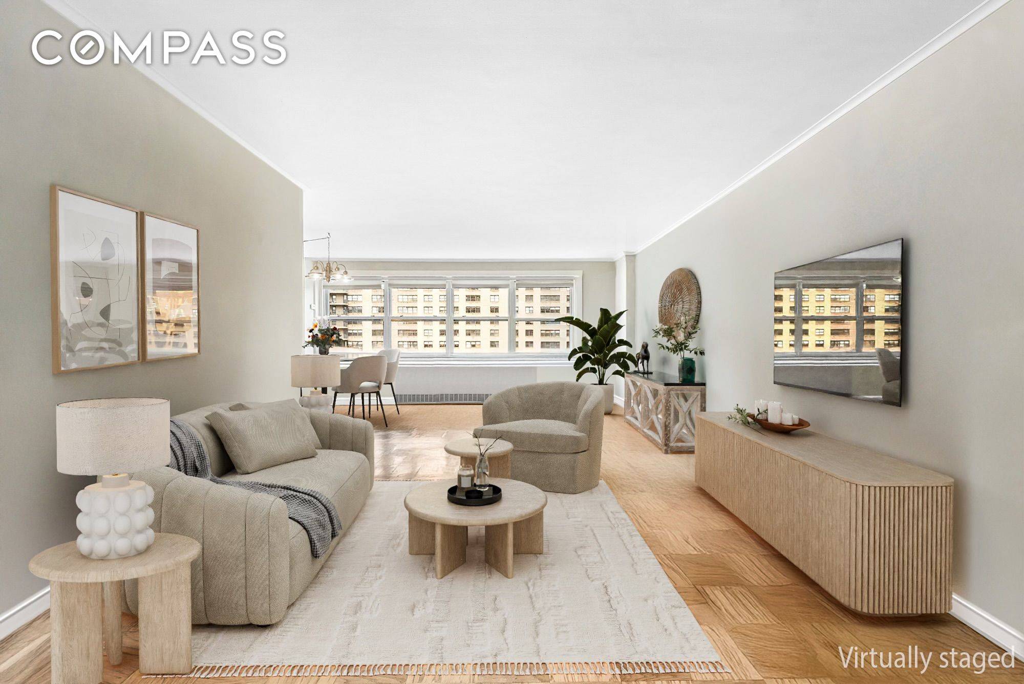 Lincoln Towers' classic wall of windows look Northward over the complex's beautifully landscape courtyard and out at the city beyond, bringing a light, airy feeling to this spacious 1 bed ...