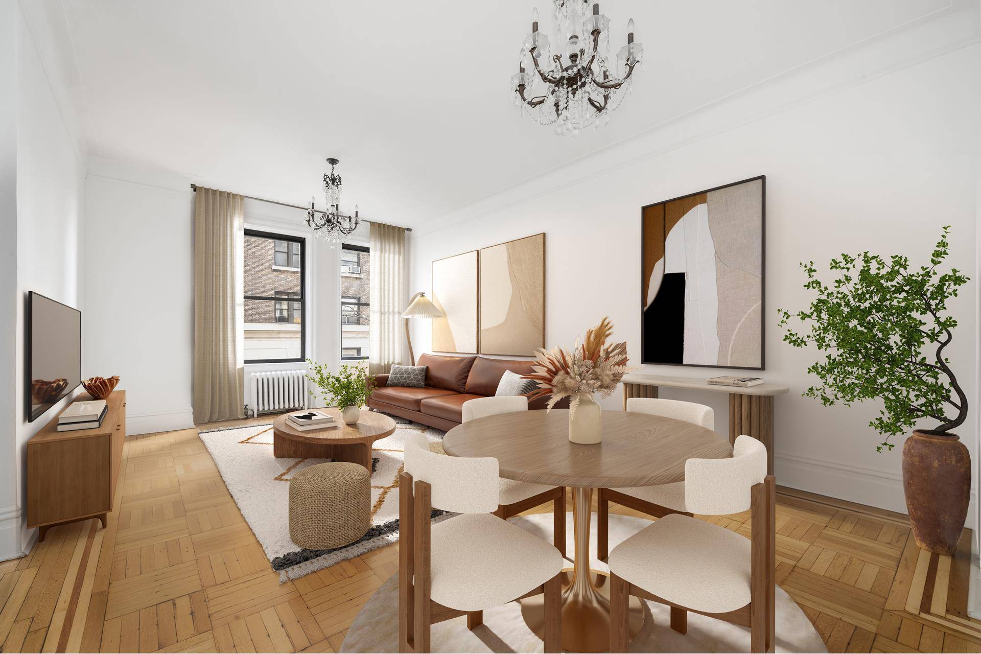 Rarely available, large one bedroom home ON THE SECOND FLOOR with oversized windows, home office nook, and excellent light in the pre War, full service Riviera, located in the Audubon ...