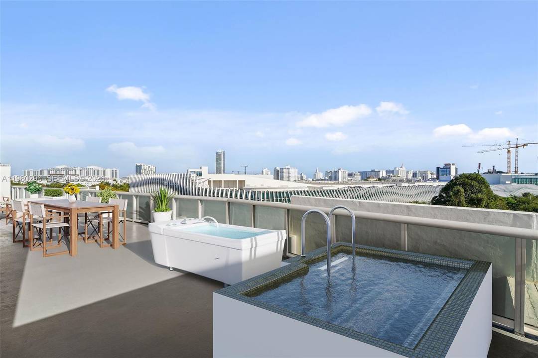 Rarely available penthouse at Meridian Lofts featuring an extraordinary 1, 700 SF private rooftop terrace a true rarity in South Beach.