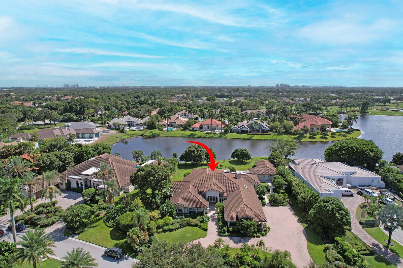 Home sits on a cul de sac on 2 lots.