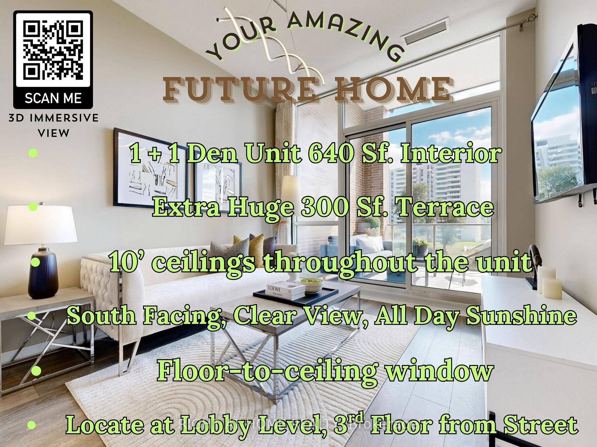 Welcome to This Stunning 3 Years Old Sun filled 1 1 Unit 640 Sf with a Rare Find Huge Terrace 300 Sf, Located in The Highly Desirable Henry Farm Community ...