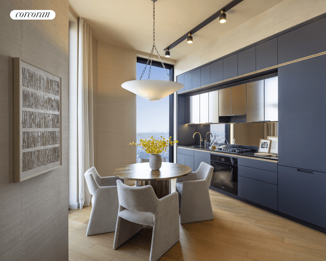 Immediate occupancy. Designed by award winning SHoP Architects, residence 56E is a generously proportioned 810 SF south facing one bedroom, one bathroom home with ceiling heights up to 11 feet.