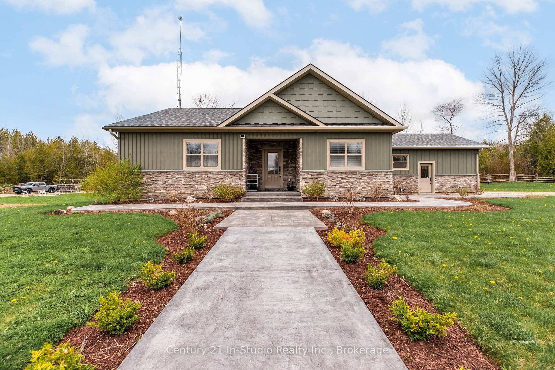 Located on a tranquil 2. 61 acre property just 10 minutes from Markdale, this custom built bungalow is move in ready and perfectly combines modern convenience, stylish design, and country ...