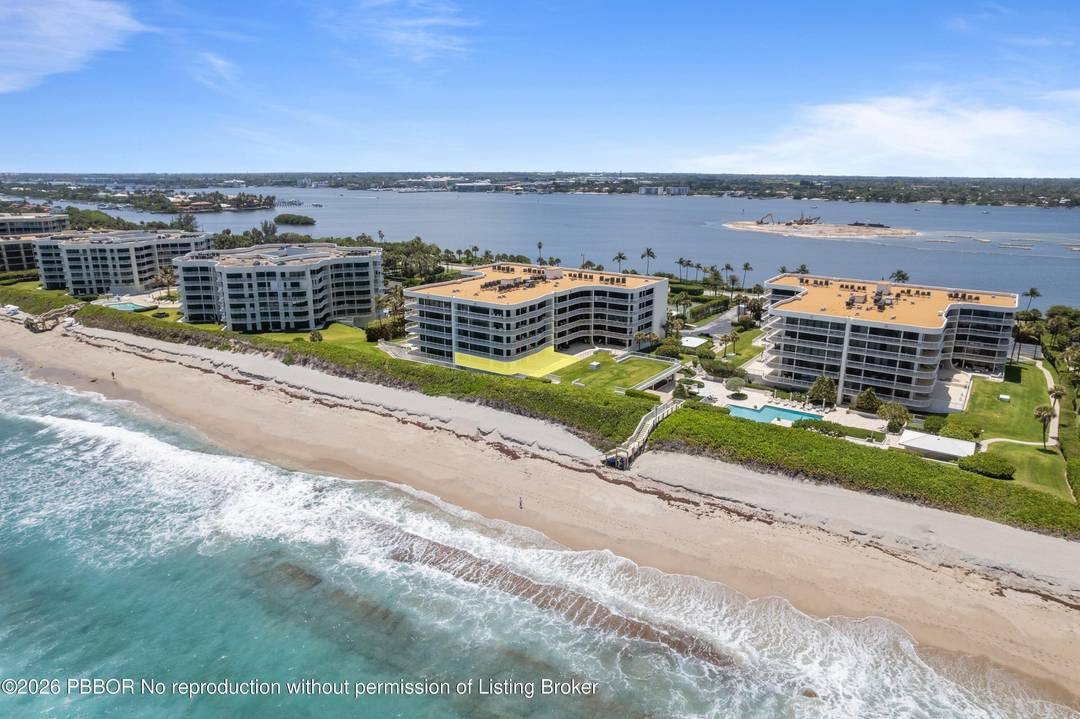 Exceptionally private corner 3 bedroom, 3 bath residence in the oceanfront Meridian of Palm Beach.
