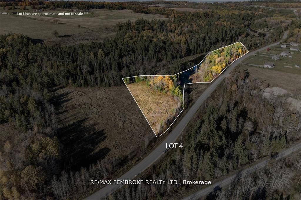 Spacious 5. 51 acre building lot backing along the shores of the Bonnechere River.