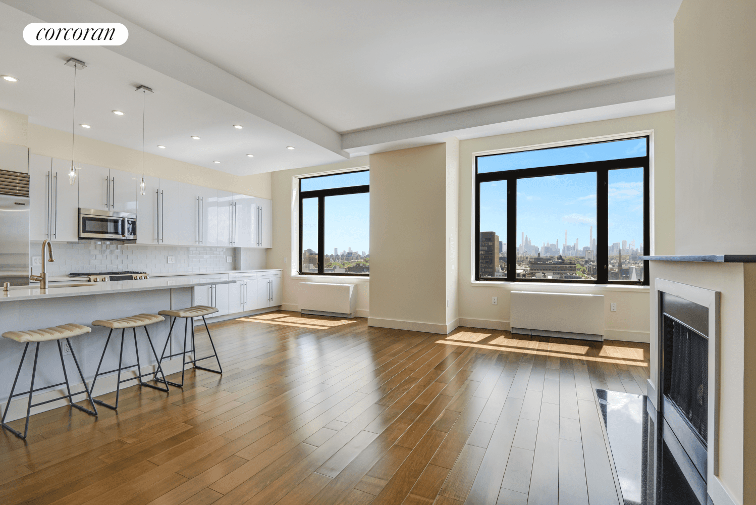 Gorgeous penthouse duplex facing south with a private rooftop and open city views at The Lenox.