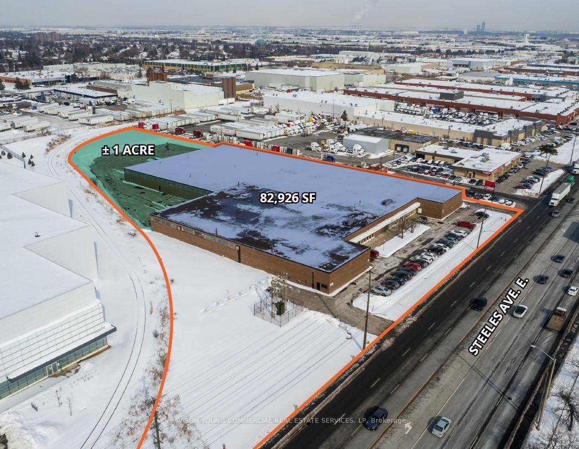 Supremely located warehouse with direct exposure on Steeles Ave.
