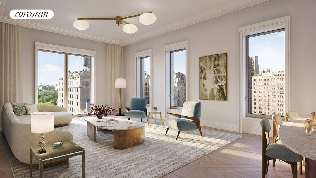 Designed by Studio Sofield with unrivaled quality and timeless style, half floor Residence 14 North spans 3, 809 sq.