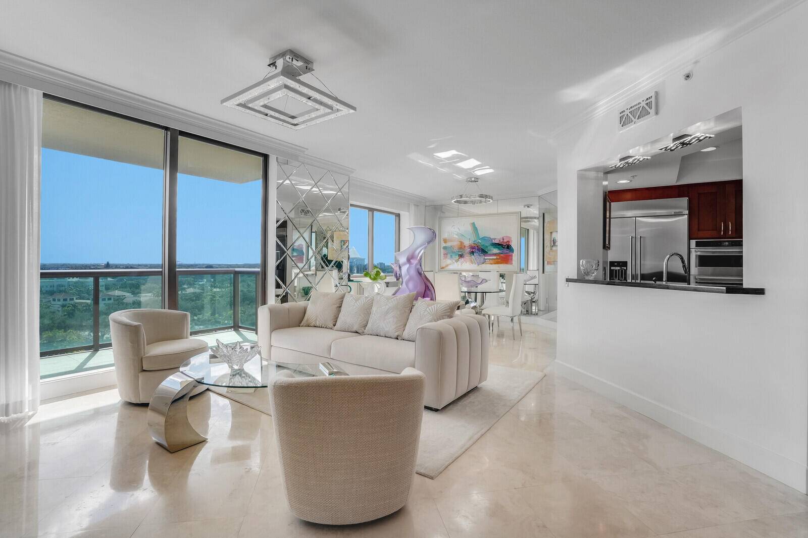 This stylish and remodeled Landmark at the Gardens condo exudes elegance and modern appeal, offering a move in ready, luxurious livingexperience.