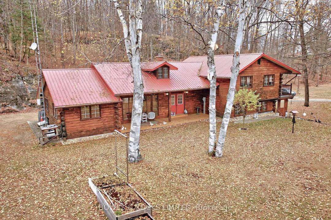 Stunning Log Home situated on nearly 4 acres just outside of Bancroft.