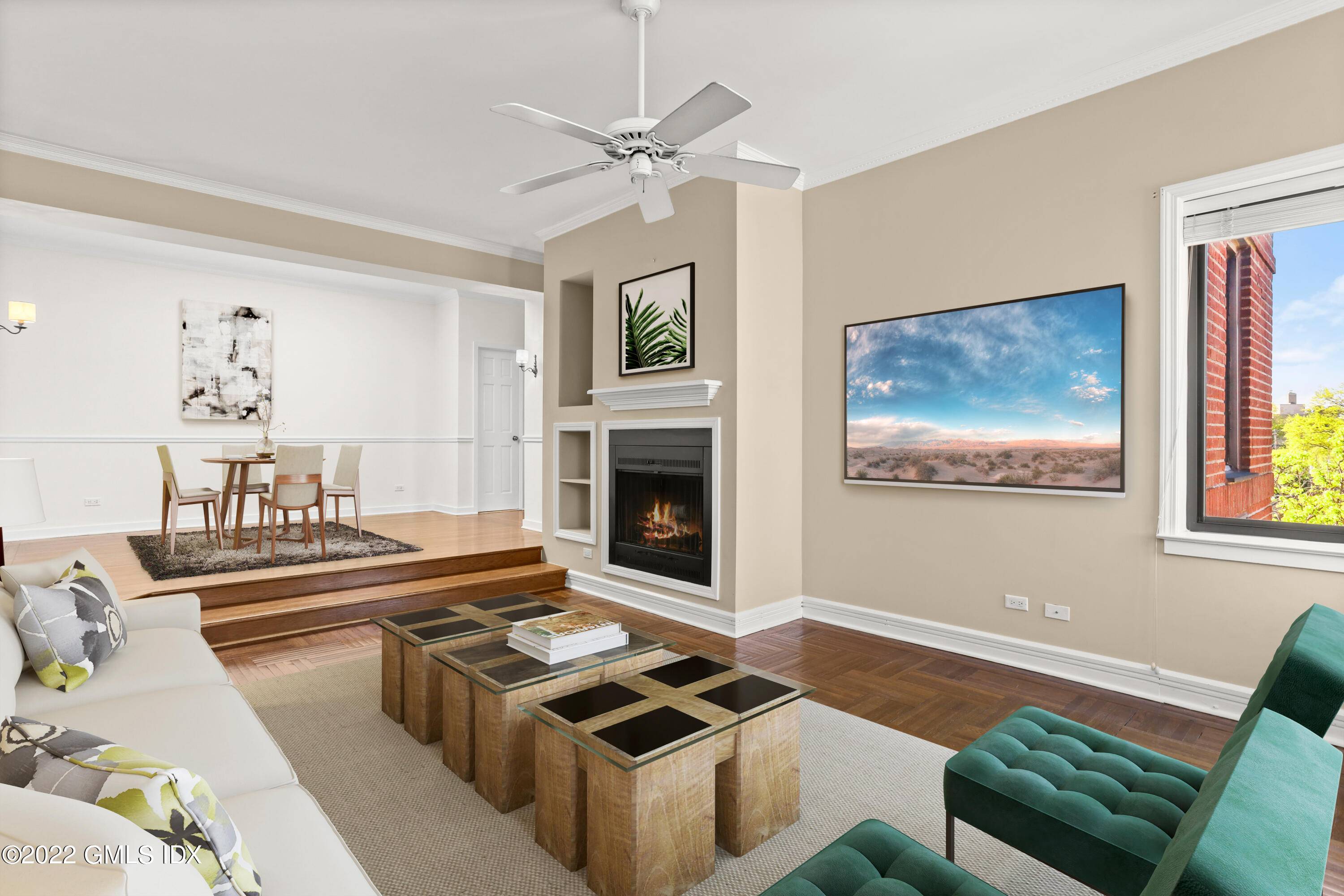 Rare opportunity to own an incredible top floor corner unit in luxury pre war doorman building in the middle of downtown Greenwich.