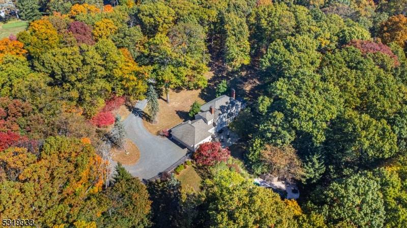 Amazing location ! Large colonial tucked away on over 5 acres on one of the most picturesque streets of the Bernardsville Mountain.