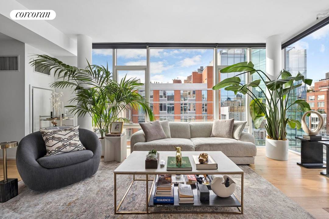 Perched on the 11th floor, this beautifully renovated one bedroom, one and a half bath residence offers refined living with iconic New York views.