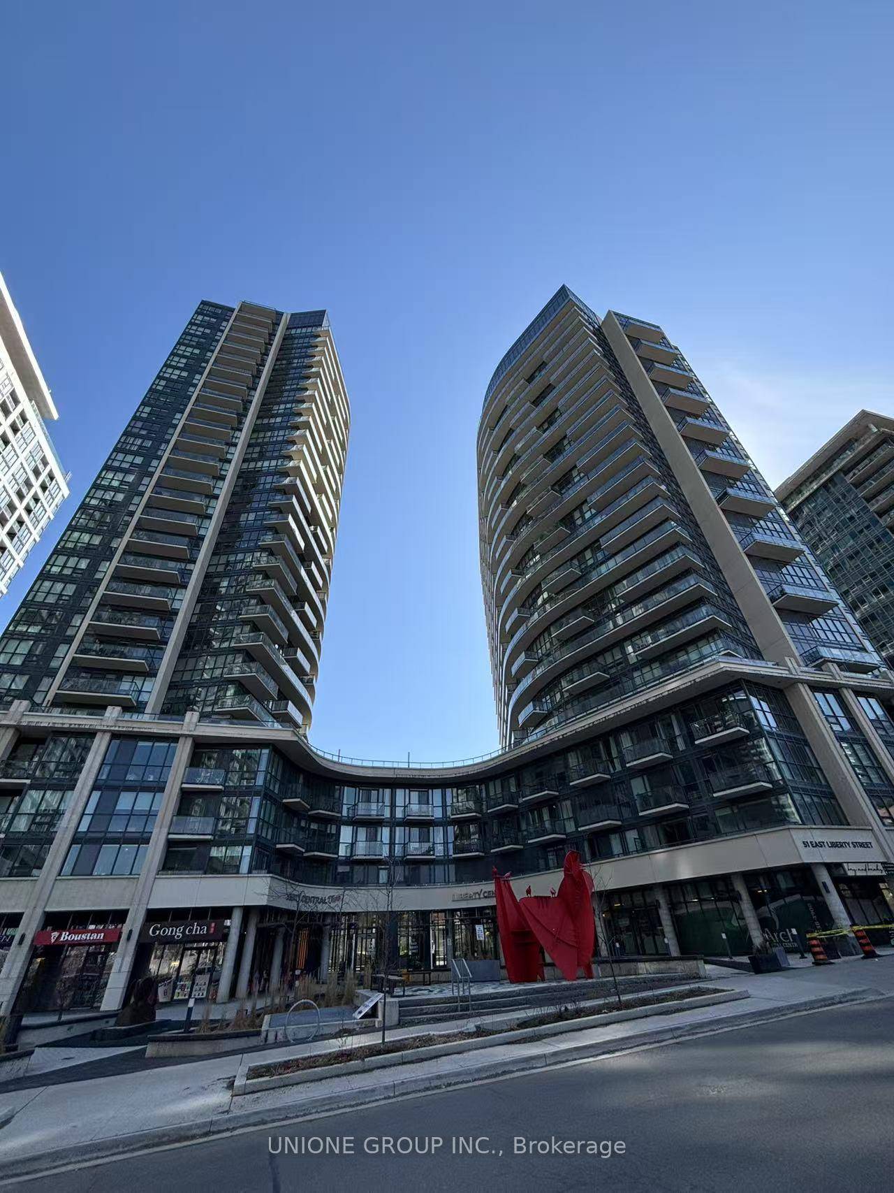 excellent location at liberty village in high demanding area, lovely 1 bedroom suite with lots of sunshine, living room walkout to private balcony, elegant marble granite countertops, laminate floor throughout ...